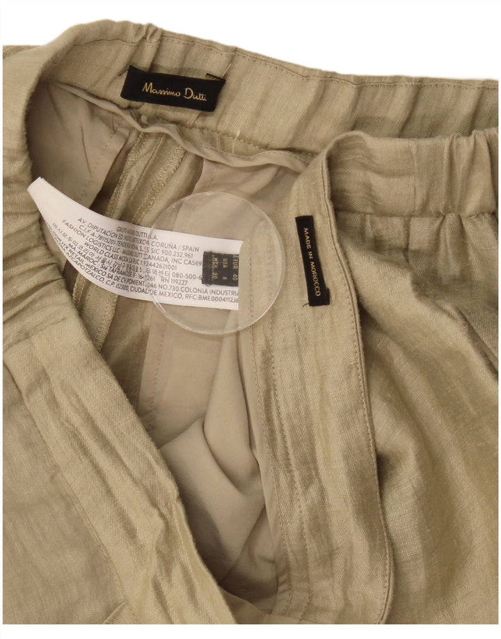 Massimo Dutti Womens Straight Chino Trousers EU 40 Medium W30 L28 Beige