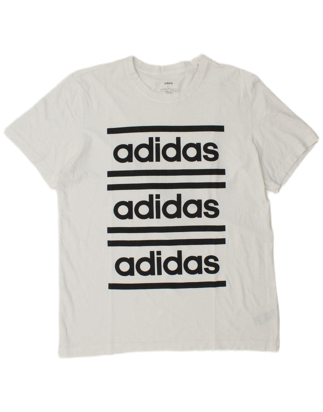 Adidas Mens Graphic T-Shirt Top Large White Cotton