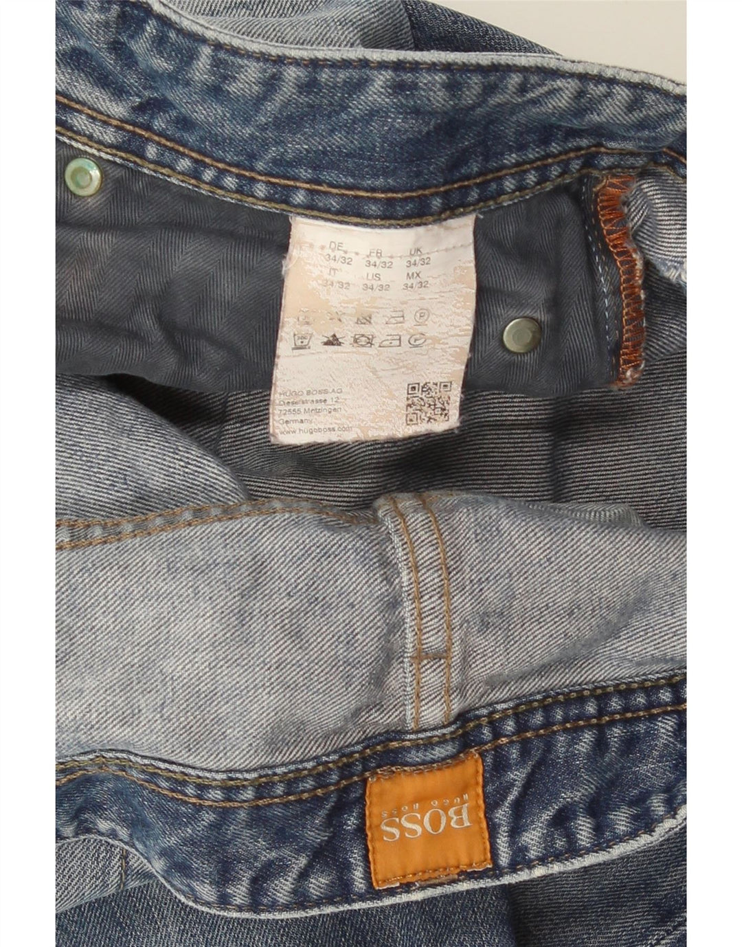 Hugo Boss Mens Straight Jeans W34 L27 Blue Cotton