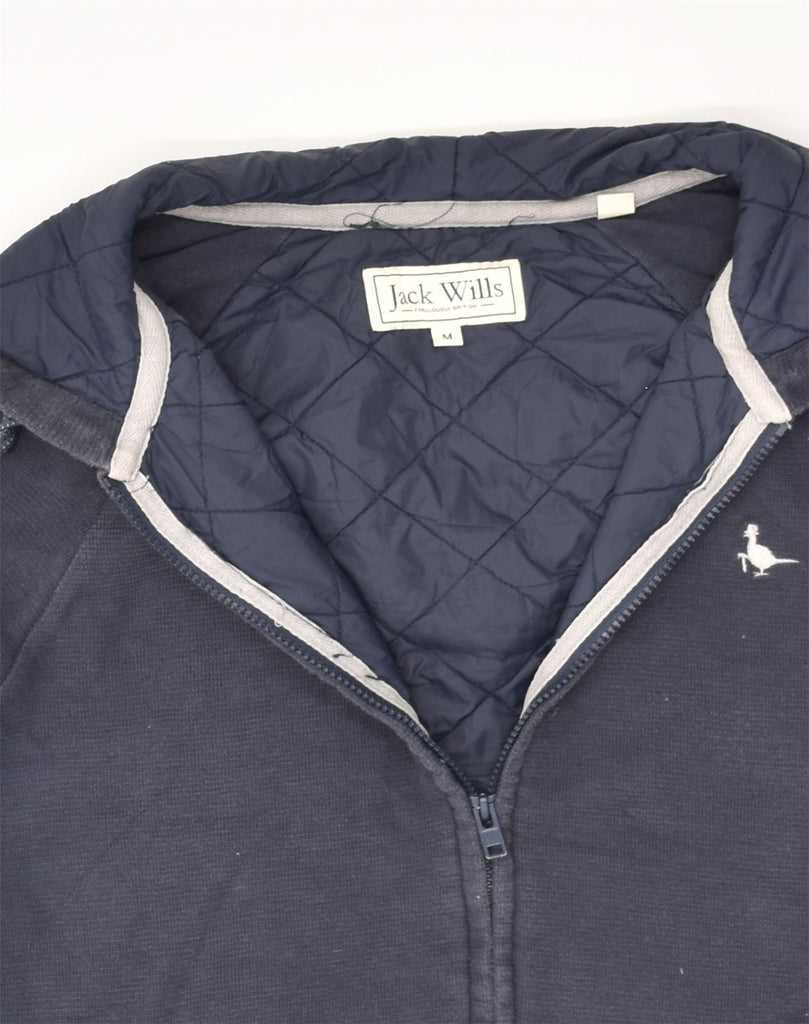 JACK WILLS Mens Zip Hoodie Sweater Medium Navy Blue Cotton | Vintage Jack Wills | Thrift | Second-Hand Jack Wills | Used Clothing | Messina Hembry 