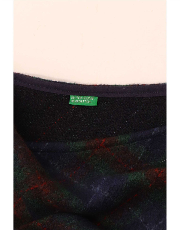 Benetton Womens Maxi Skirt W28 Medium Blue Check