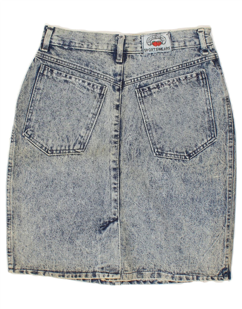 VINTAGE Womens Denim Skirt W28 Medium Blue Flecked | Vintage Vintage | Thrift | Second-Hand Vintage | Used Clothing | Messina Hembry 