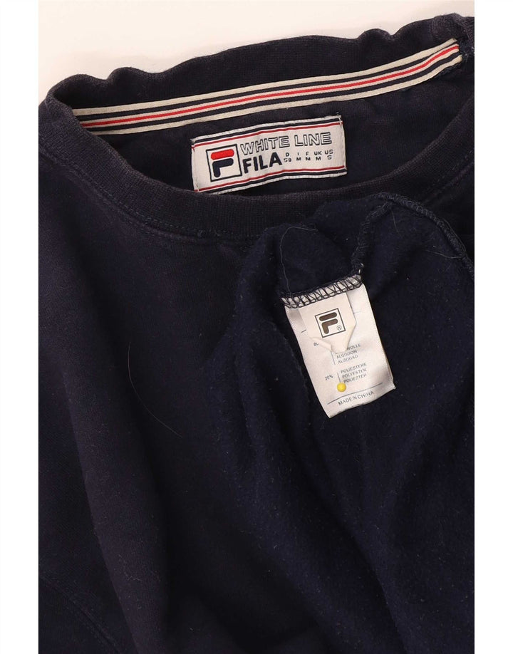 Fila Mens Sweatshirt Jumper Medium Navy Blue Cotton