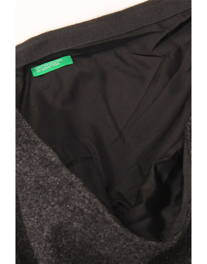 Benetton Womens A-Line Skirt W32 Large Grey Colourblock