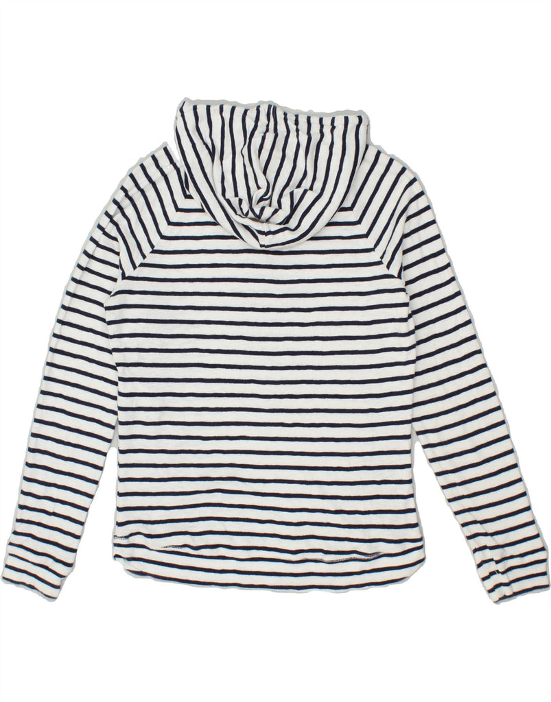 JOULES Womens Hoodie Jumper UK 14 Medium Navy Blue Striped Cotton | Vintage Joules | Thrift | Second-Hand Joules | Used Clothing | Messina Hembry 