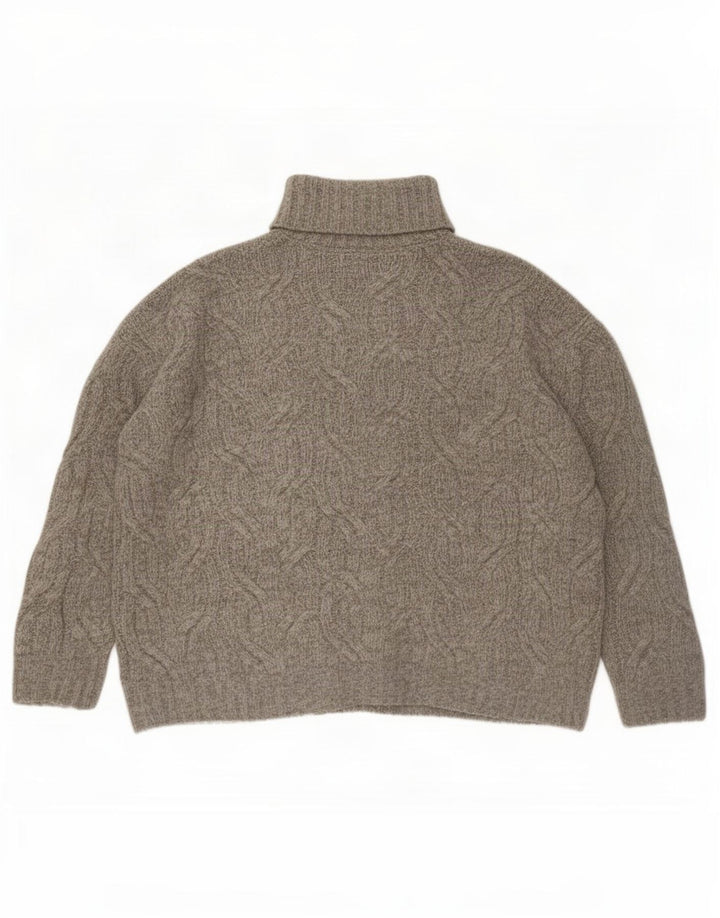 Marks & Spencer Womens Oversized Roll Neck Jumper Sweater UK 16 Large Grey