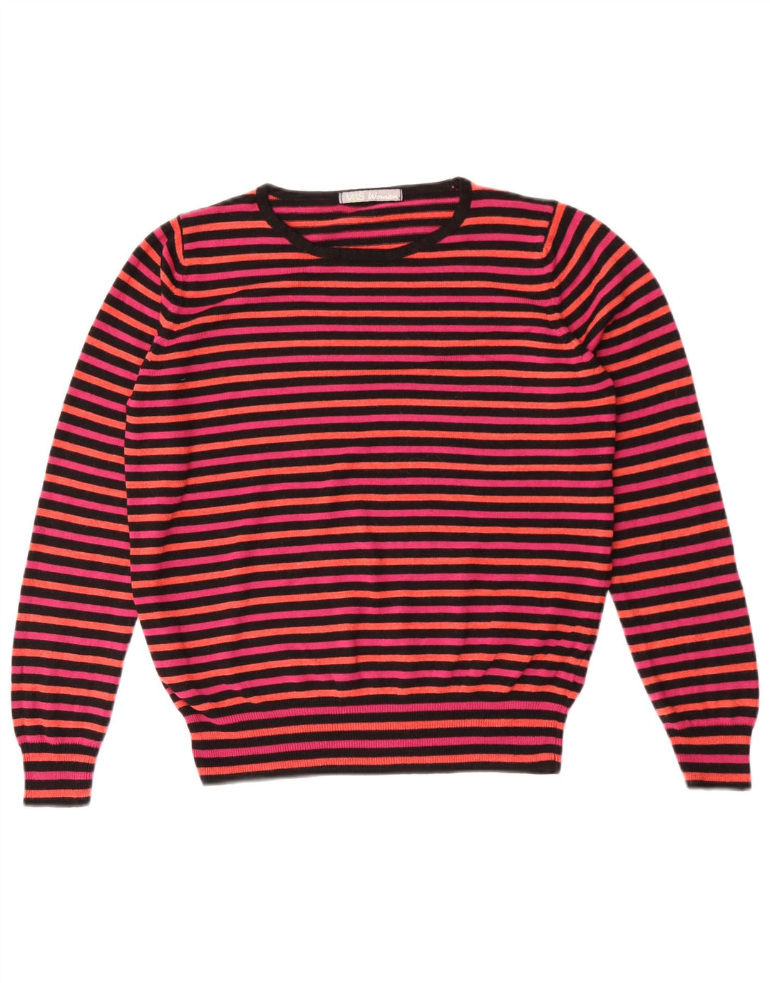 Marks & Spencer Womens Boat Neck Jumper Sweater UK 14 Medium Pink Striped