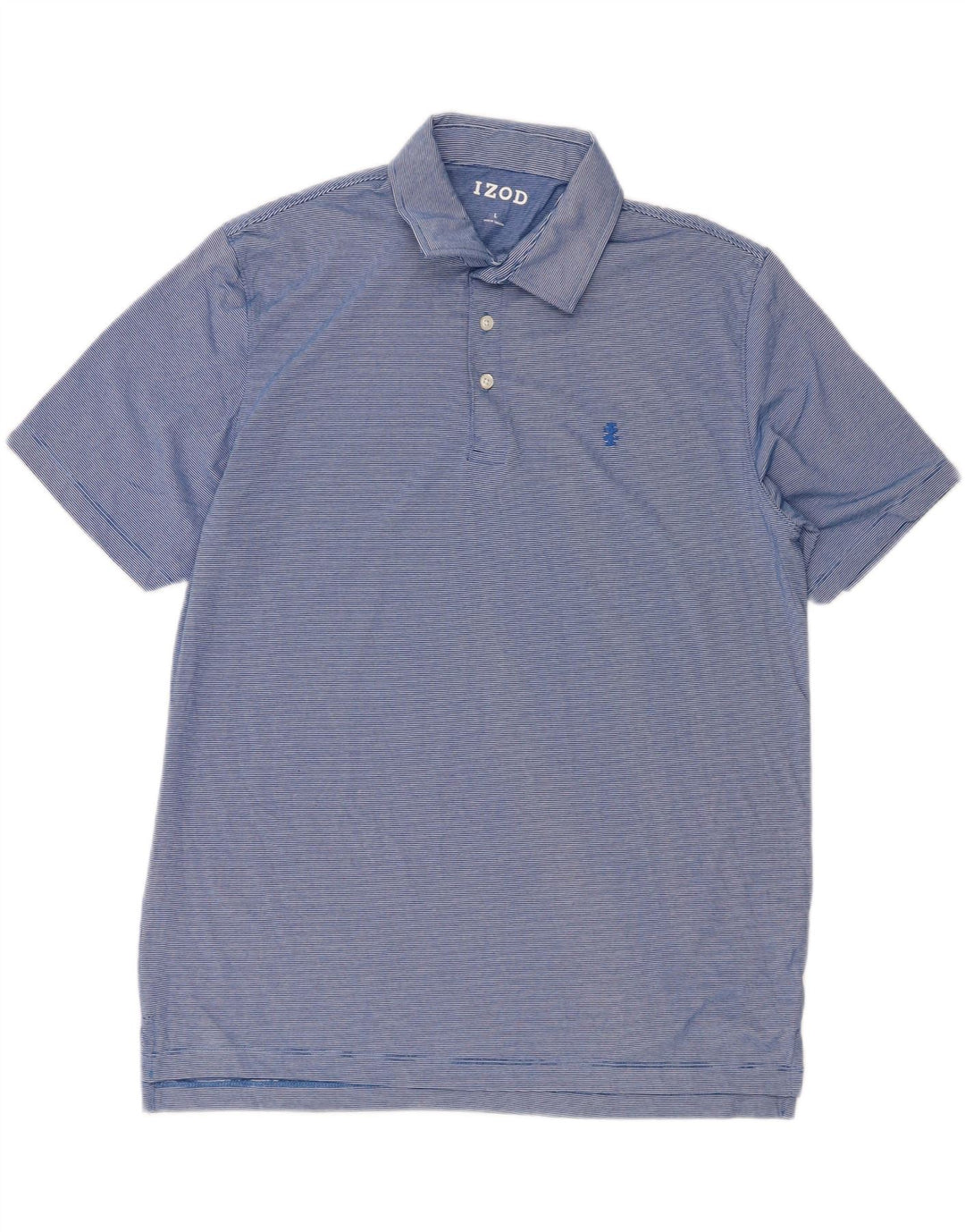IZOD Mens Polo Shirt Large Blue Pinstripe Cotton Vintage Izod and Second-Hand Izod from Messina Hembry 