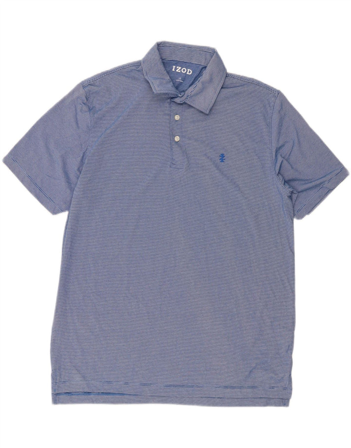 IZOD Mens Polo Shirt Large Blue Pinstripe Cotton Vintage Izod and Second-Hand Izod from Messina Hembry 