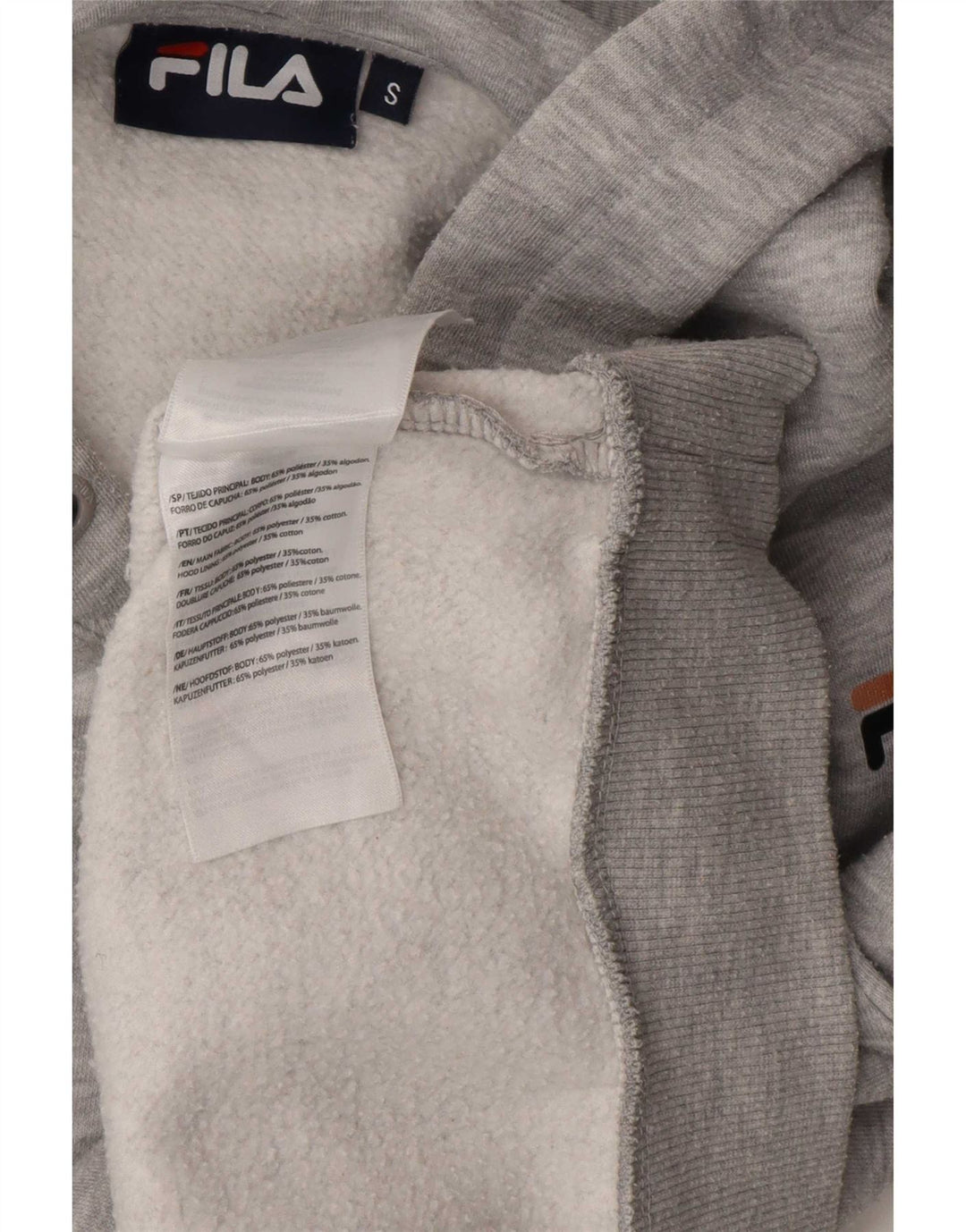 Fila Womens Oversized Hoodie Jumper UK 10 Small Grey Polyester