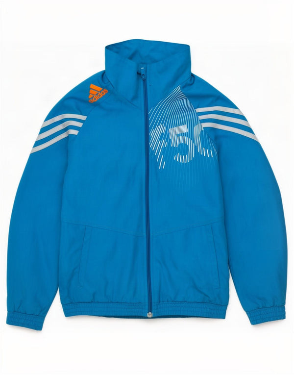 Adidas Boys F50 Graphic Tracksuit Top Jacket 11-12 Years Blue Polyester