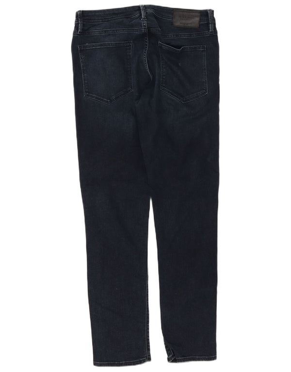 Jack & Jones Mens GLENN Slim Jeans W32 L30 Navy Blue Cotton
