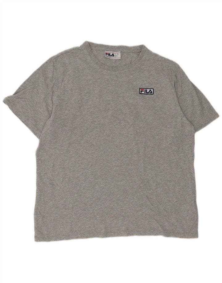 Fila Mens T-Shirt Top Large Grey Flecked Cotton