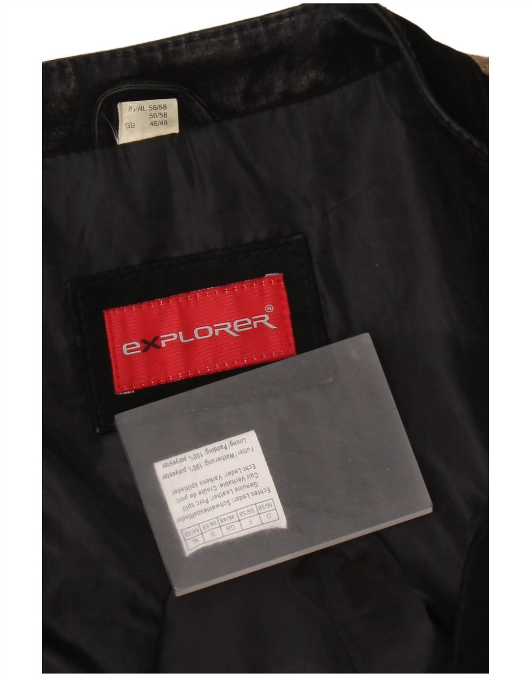 Explorer Mens Suede Bomber Jacket UK 46/48 2XL Black Colourblock Leather