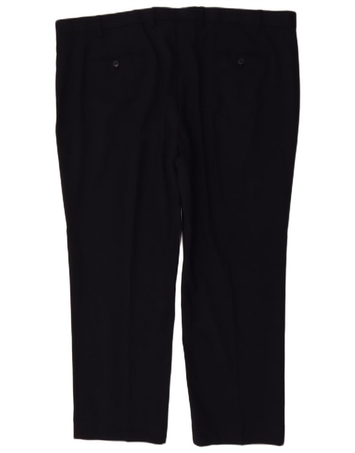 Marks & Spencer Mens Short Regular Fit Suit Trousers W46 L29 Navy Blue