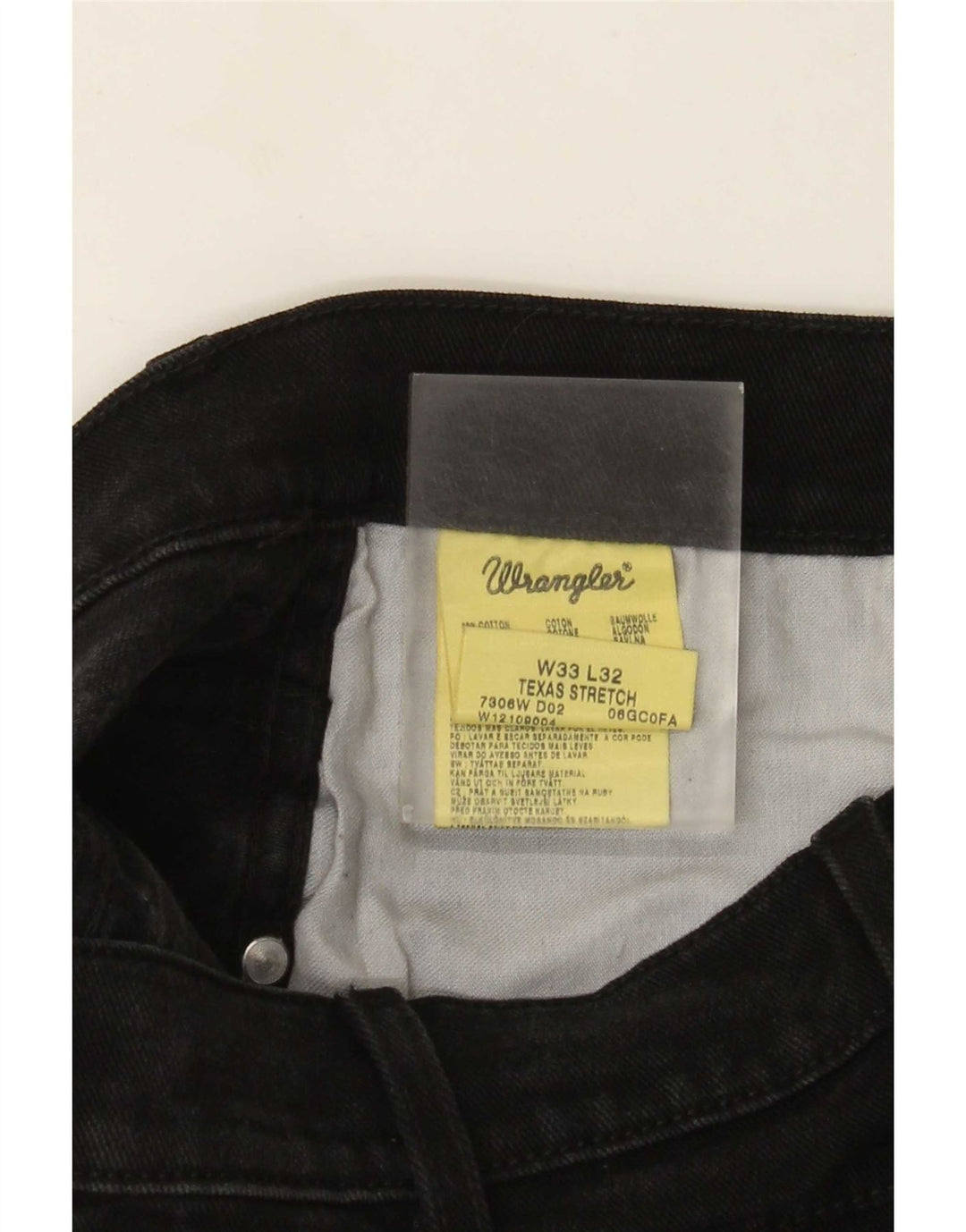 Wrangler Mens Texas Stretch Straight Jeans W33 L32 Black Cotton