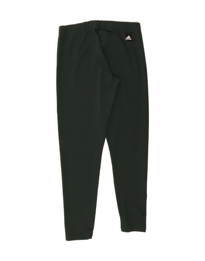 ADIDAS Womens Graphic Leggings UK 16/18 Large  Green Polyester Vintage Adidas and Second-Hand Adidas from Messina Hembry 
