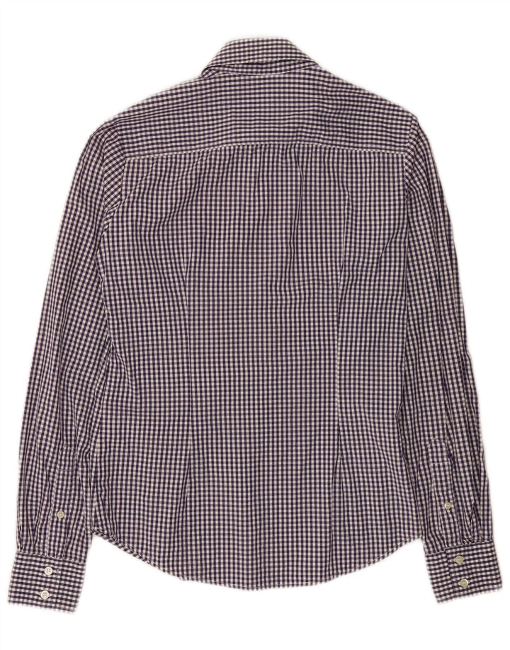 Gant Womens Shirt UK 10 Small Purple Gingham Cotton