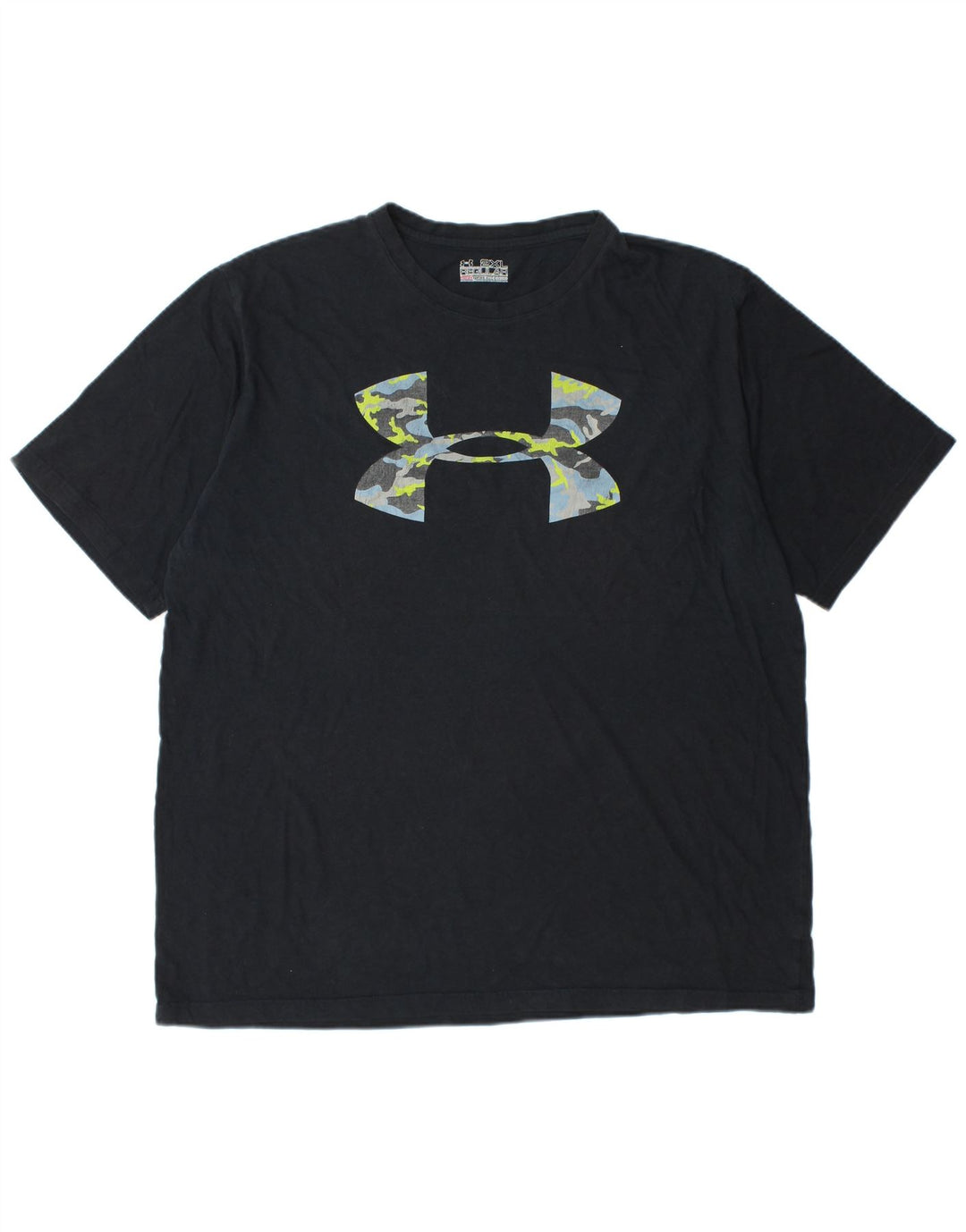 UNDER ARMOUR Mens Heat Gear Regular Fit Graphic T-Shirt Top 2XL Black
