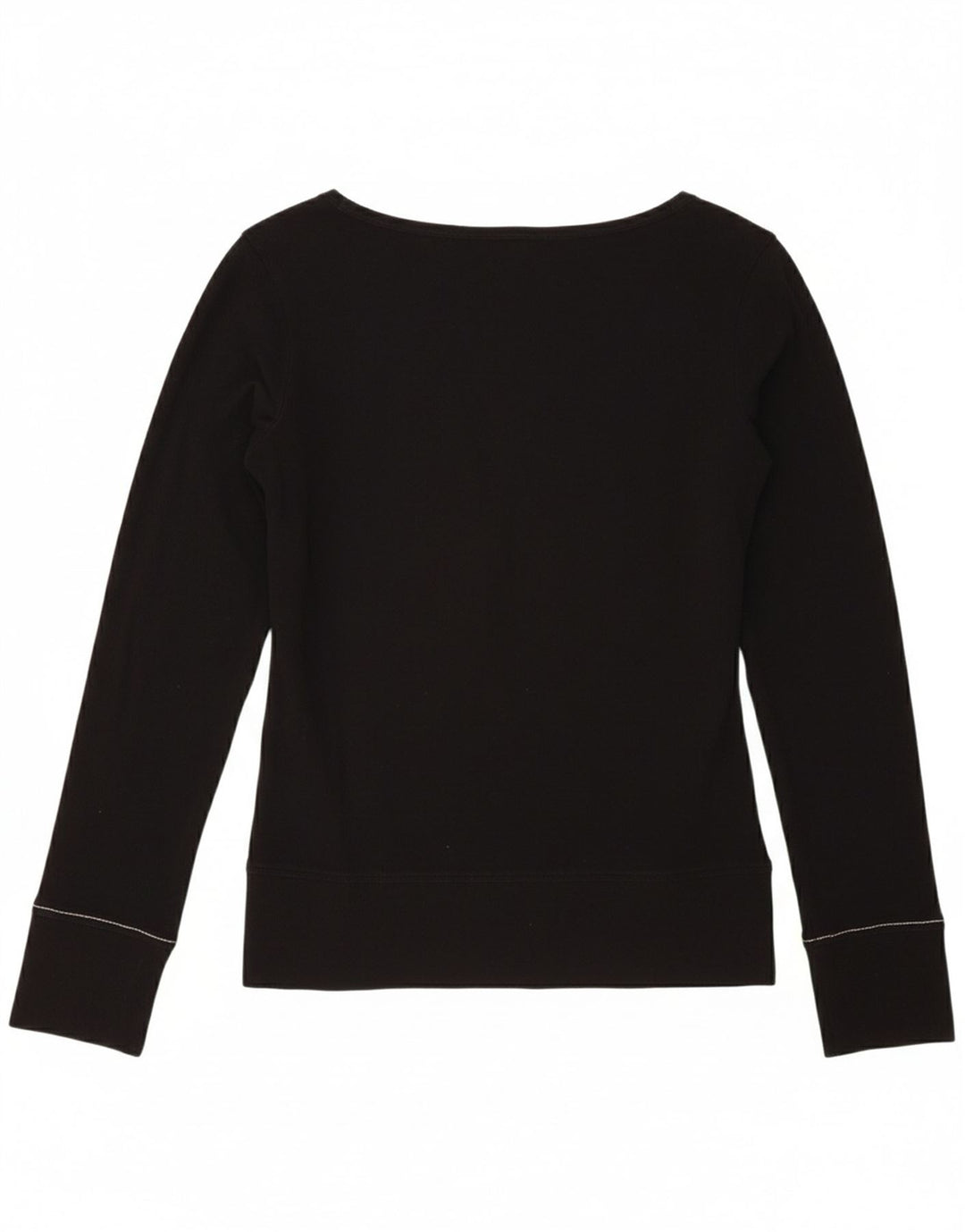 CHAMPION Womens Graphic Top Long Sleeve UK 14 Large Black Cotton