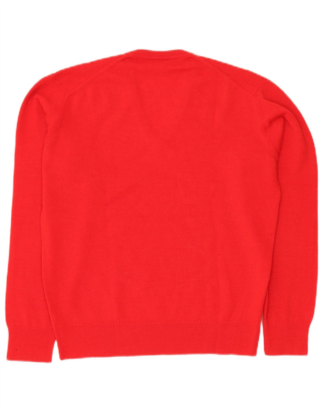 LACOSTE Mens Loose Fit V-Neck Jumper Sweater Size 2 XS Red Wool