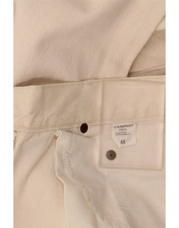 Wampum Mens Straight Jeans IT 48 Medium W30 L32 Off White Cotton