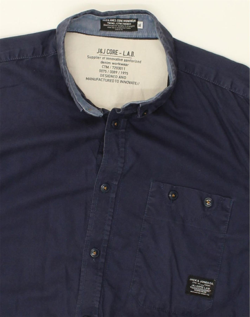 JACK & JONES Mens Shirt XL Navy Blue Cotton | Vintage Jack & Jones | Thrift | Second-Hand Jack & Jones | Used Clothing | Messina Hembry 