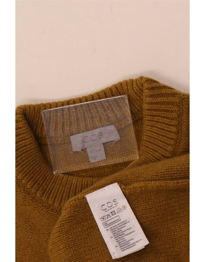 Cos Mens Crew Neck Jumper Sweater Large Brown Wool