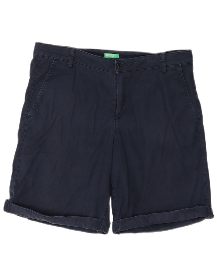 BENETTON Womens Chino Shorts W32 Large Navy Blue
