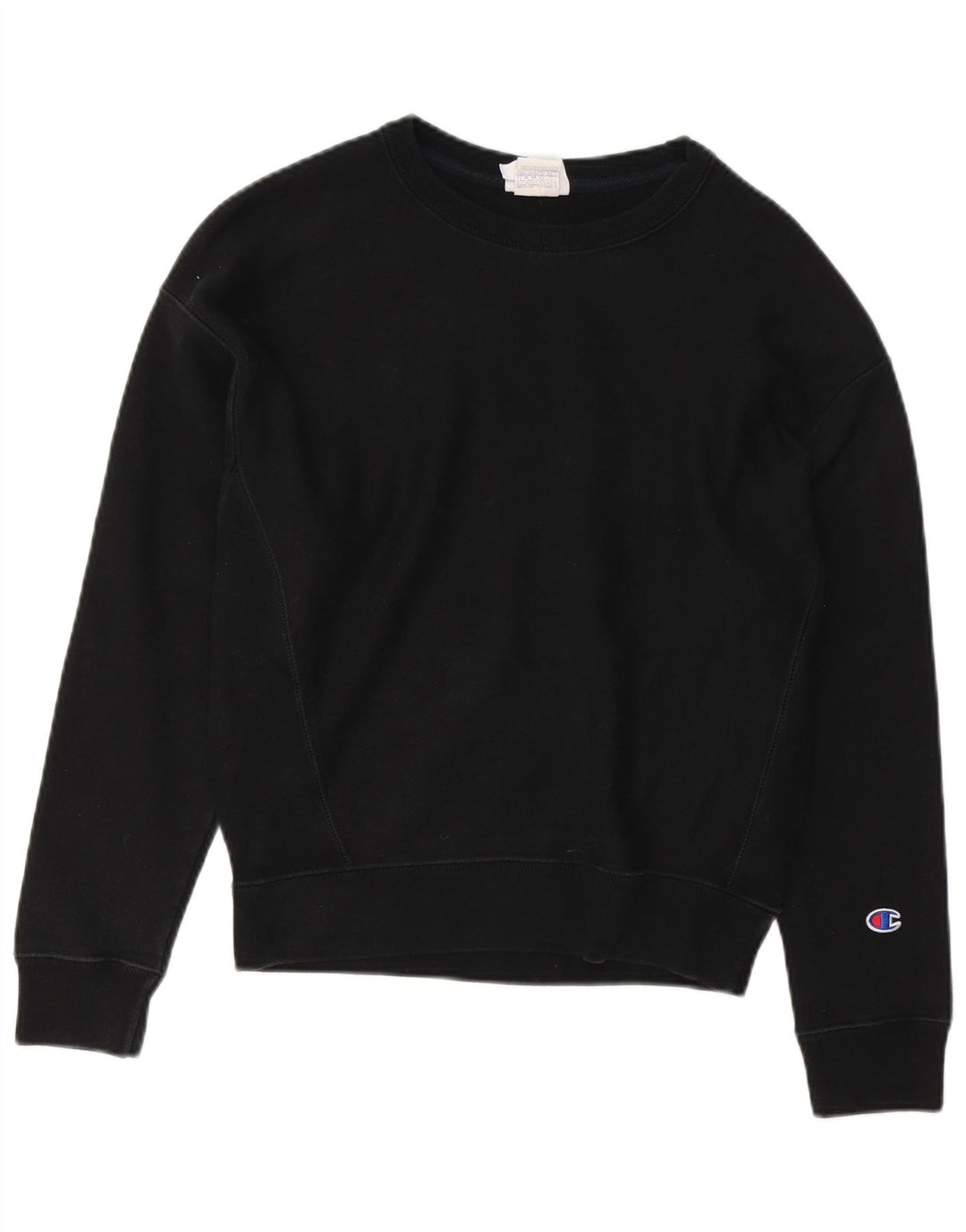 CHAMPION Womens Sweatshirt Jumper UK 14 Medium Black Cotton