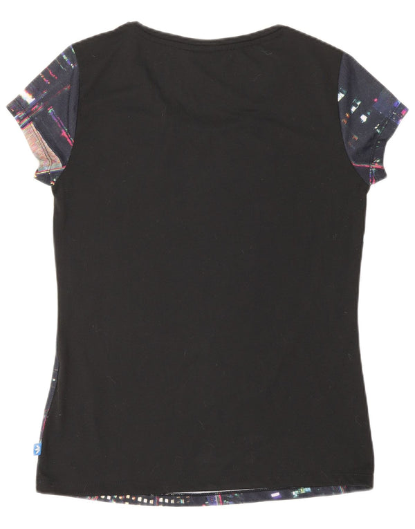 ADIDAS Womens Graphic T-Shirt Top UK 10 Small Blue Geometric