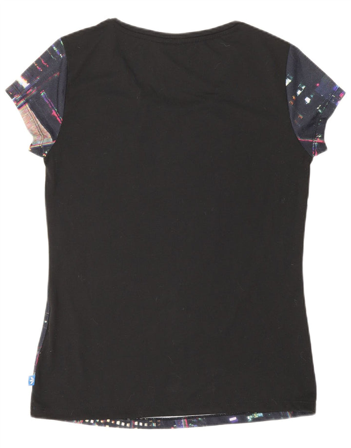 ADIDAS Womens Graphic T-Shirt Top UK 10 Small Blue Geometric