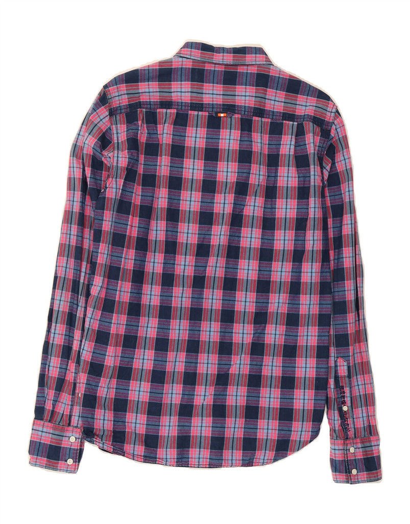 SUPERDRY Mens Flannel Shirt Medium Pink Check Cotton Vintage Superdry and Second-Hand Superdry from Messina Hembry 