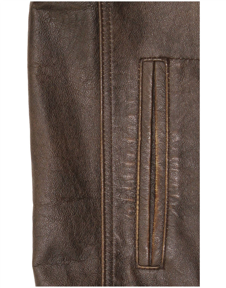 Route 66 Mens Leather Jacket UK 40 Large Brown Leather