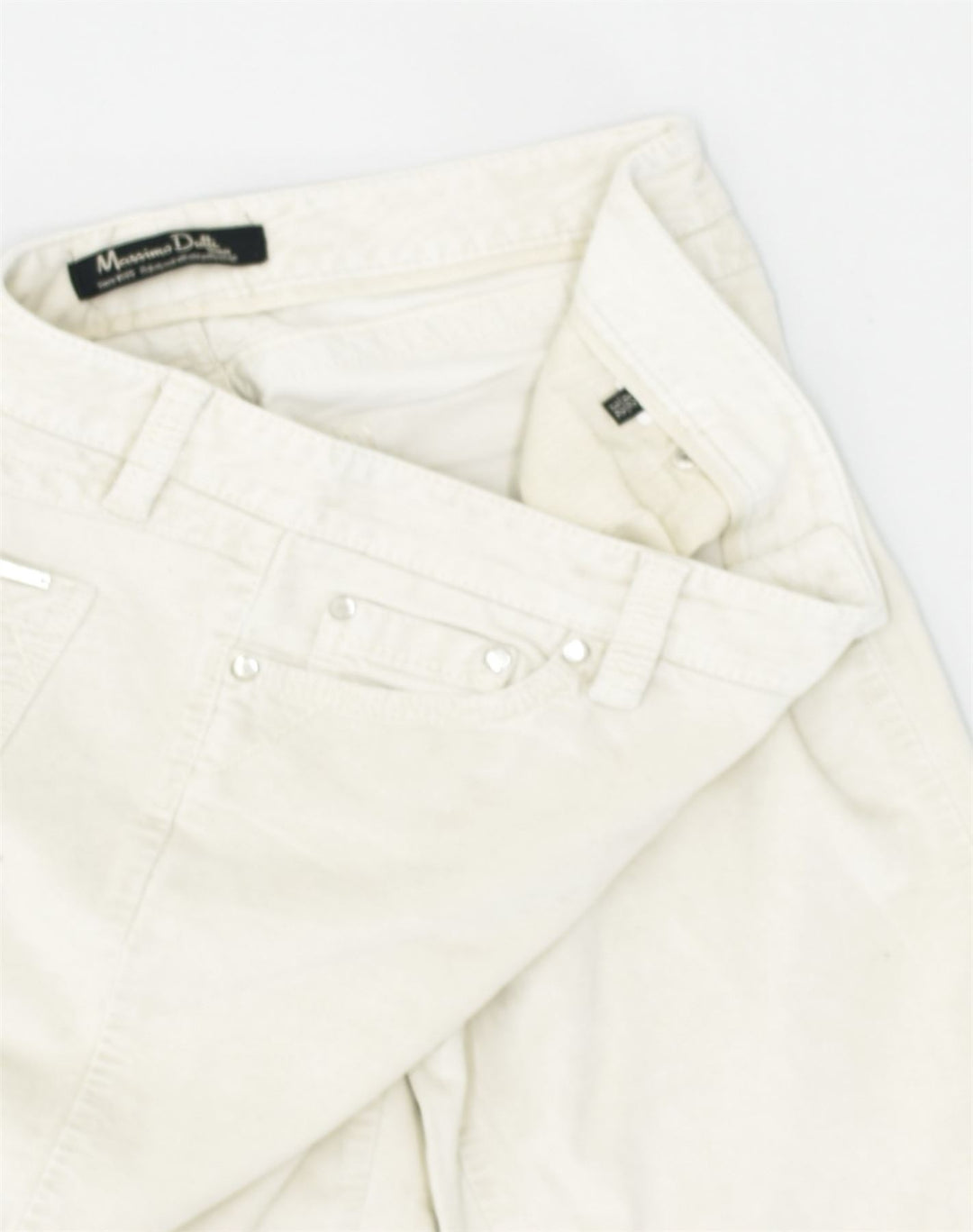 MASSIMO DUTTI Womens Straight Jeans W32 L31 Off White Cotton | Vintage | Thrift | Second-Hand | Used Clothing | Messina Hembry 