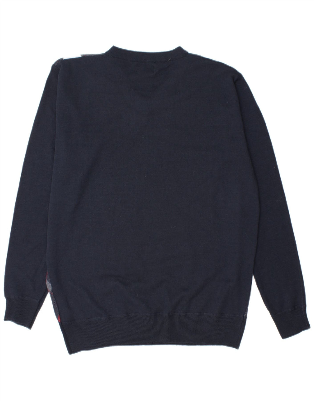 Pierre Cardin Mens V-Neck Jumper Sweater Large Navy Blue Argyle/Diamond