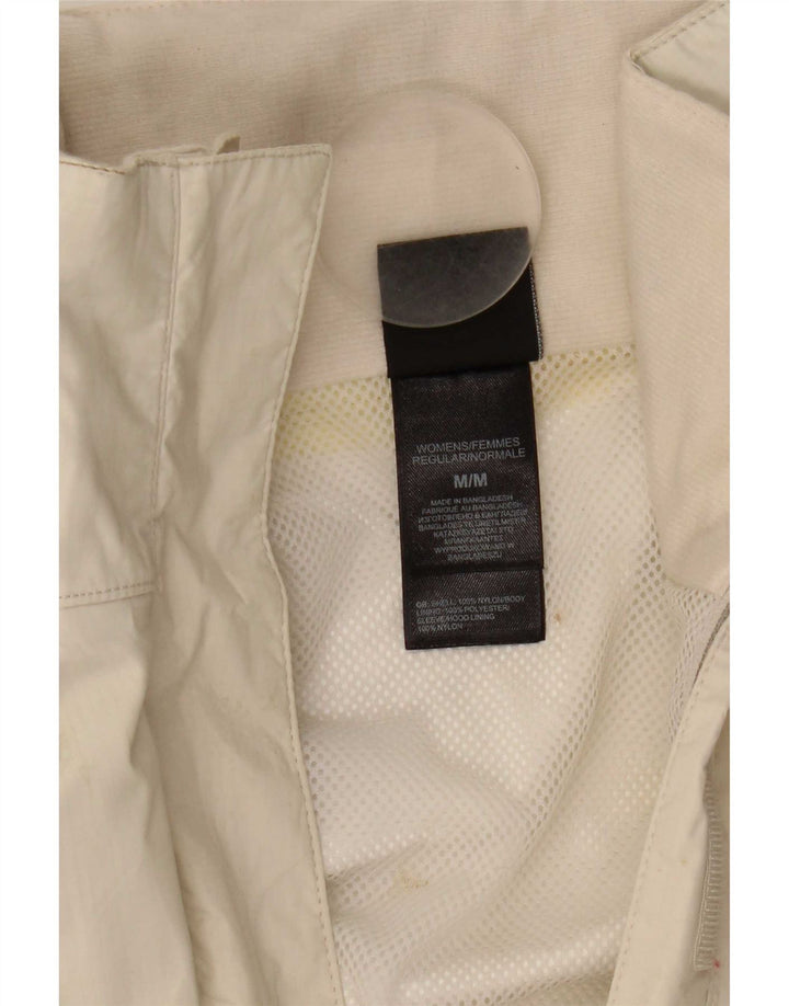 The North Face Womens Hooded Rain Jacket UK 14 Medium White Nylon
