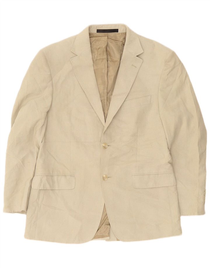 Marks & Spencer Mens Short 2 Button Blazer Jacket UK 38 Medium Beige