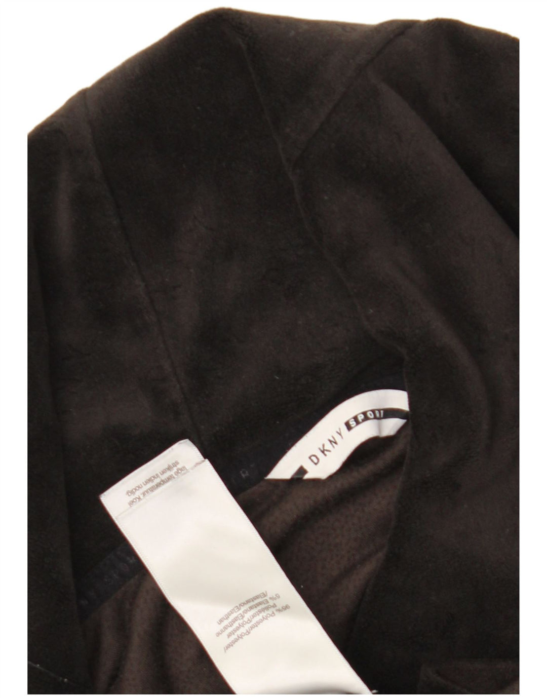 Dkny Womens Oversized Hooded Velour Top Long Sleeve UK 12 Medium Black