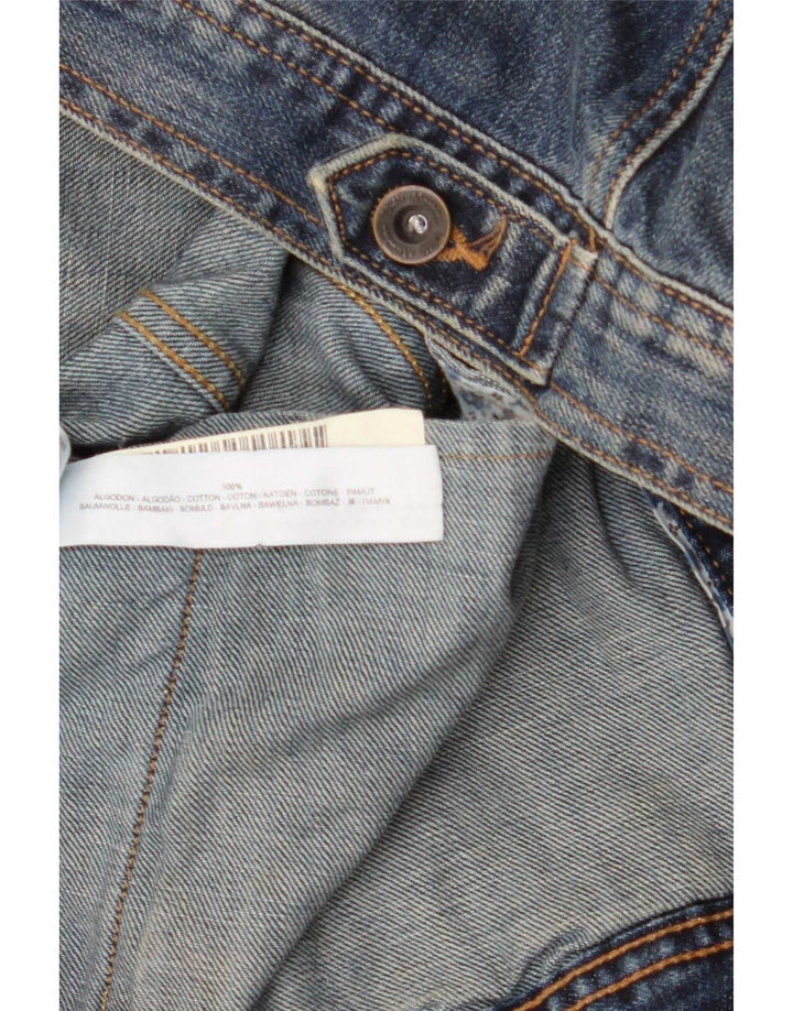 Massimo Dutti Womens Denim Jacket UK 14 Large Blue Cotton