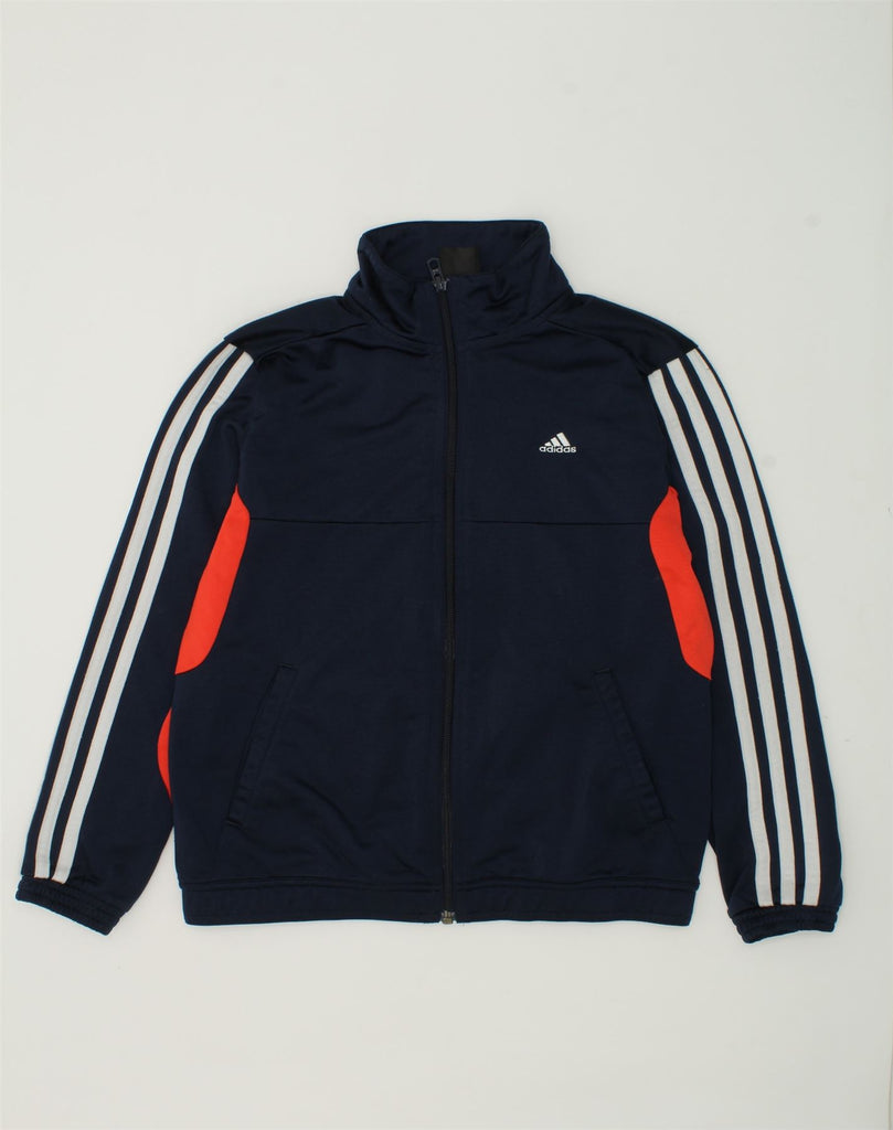 ADIDAS Boys Tracksuit Top Jacket 11-12 Years Navy Blue Polyester | Vintage Adidas | Thrift | Second-Hand Adidas | Used Clothing | Messina Hembry 