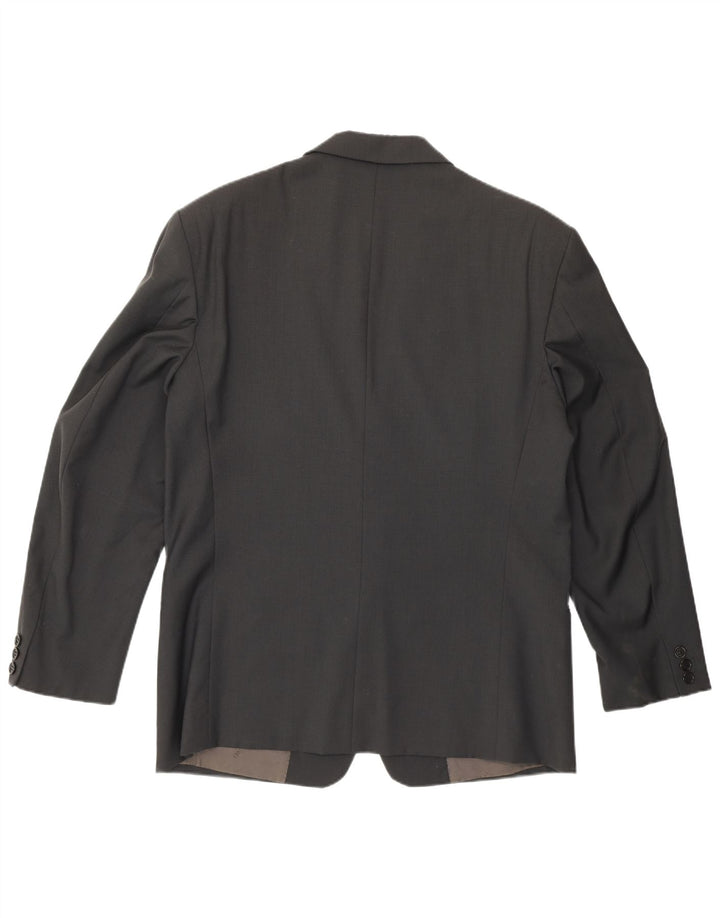 Trussardi Mens 2 Button Blazer Jacket IT 52 XL Grey Virgin Wool