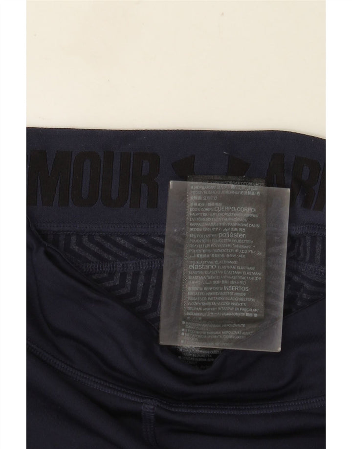 Under Armour Womens Leggings UK 4 XS  Navy Blue Colourblock Polyester
