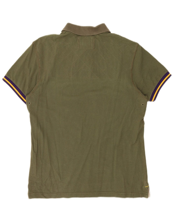 HENRY COTTONS Mens Polo Shirt Medium Khaki Cotton