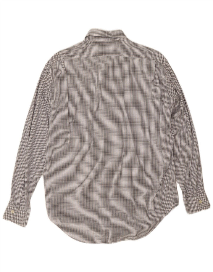 Henry Cottons Mens Shirt Size 39 15 1/2 Medium Grey Gingham