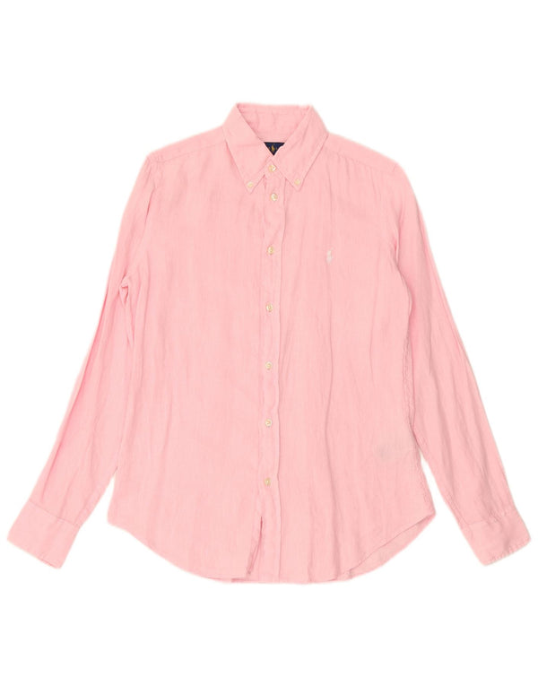RALPH LAUREN Mens Relaxed Fit Shirt Small Pink Linen