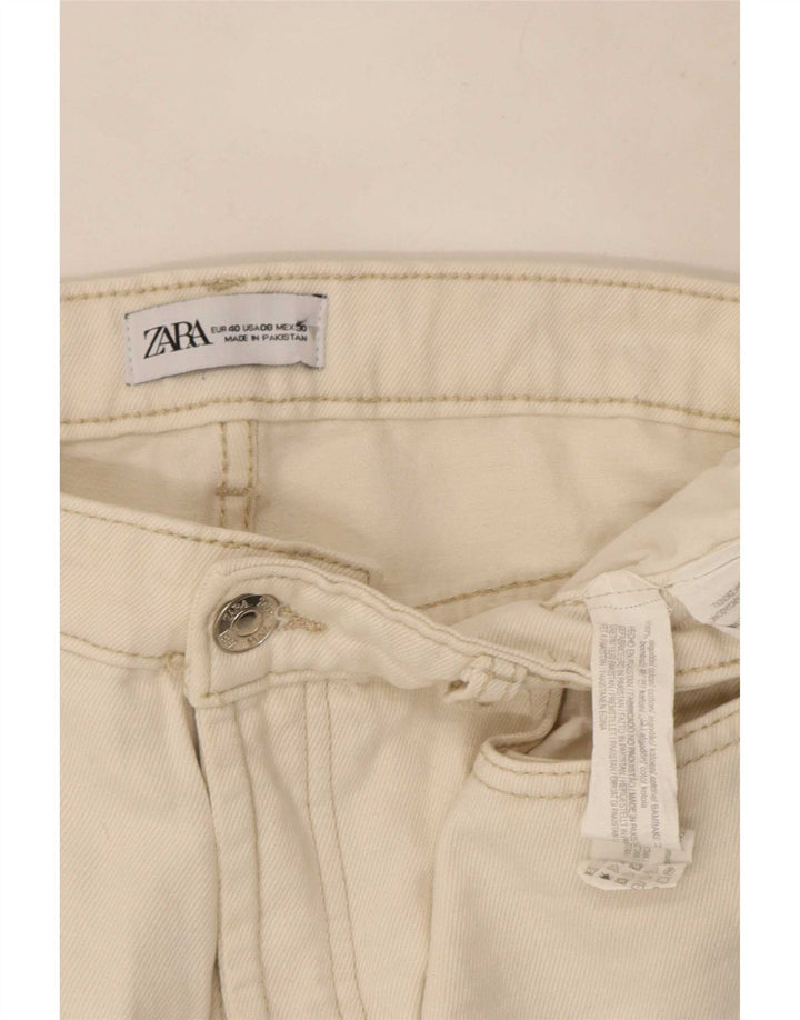 Zara Womens Straight Jeans EU 40 Medium W30 L27 White Cotton