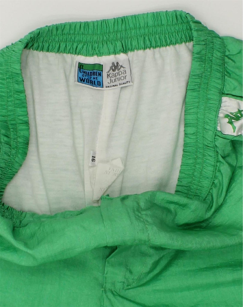 KAPPA Boys Tracksuit Trousers 15-16 Years Green Polyester | Vintage Kappa | Thrift | Second-Hand Kappa | Used Clothing | Messina Hembry 