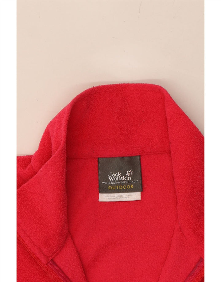 JACK WOLFSKIN Womens Zip Neck Fleece Jumper UK 16 Large Pink Polyester Vintage Jack Wolfskin and Second-Hand Jack Wolfskin from Messina Hembry 