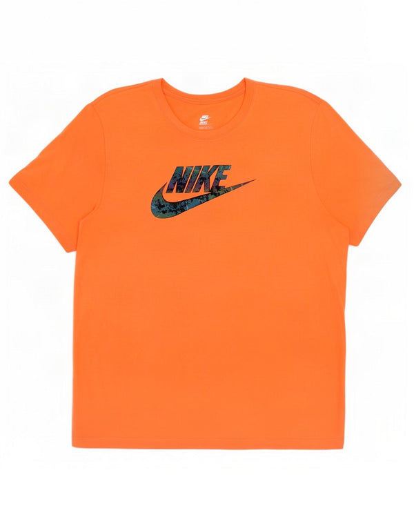 Nike Mens Graphic T-Shirt Top Medium Orange Cotton